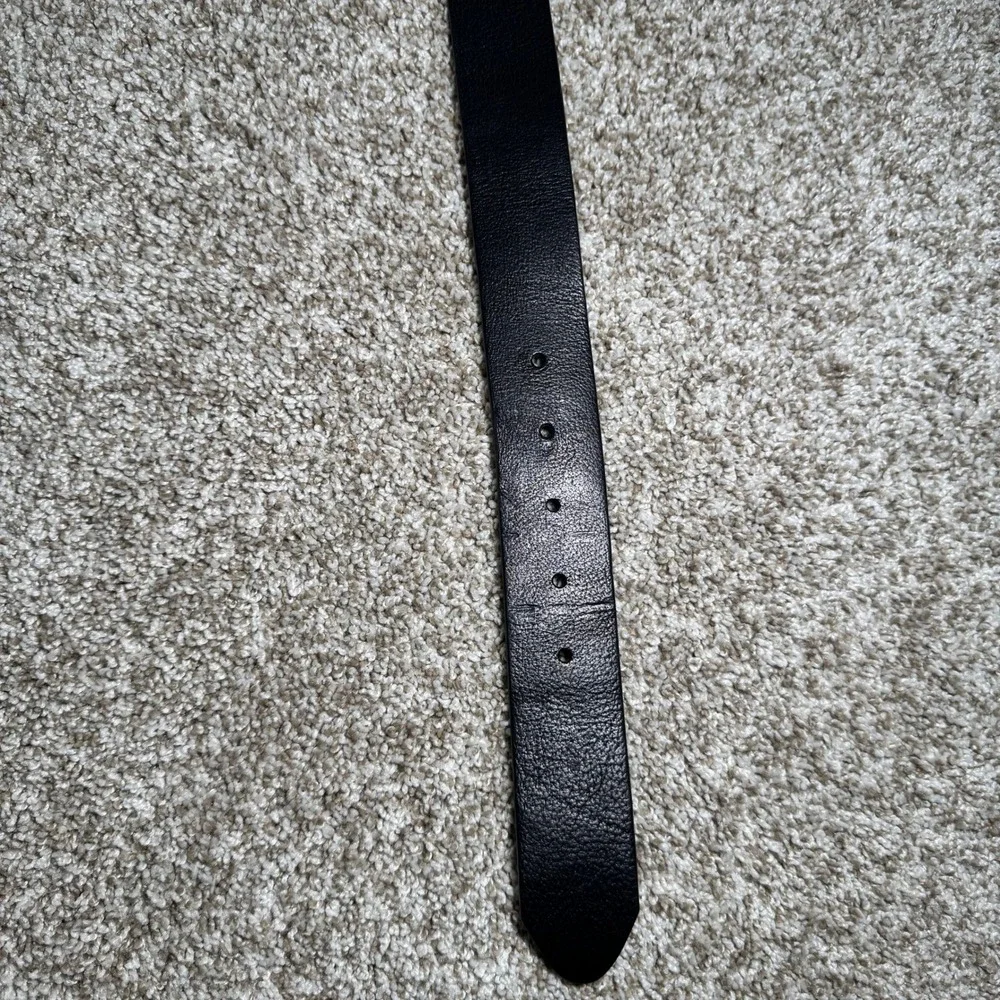 Justin Mens Black Leather Belt 42 Montana Silversmiths America Bear Arms‎ Buckle